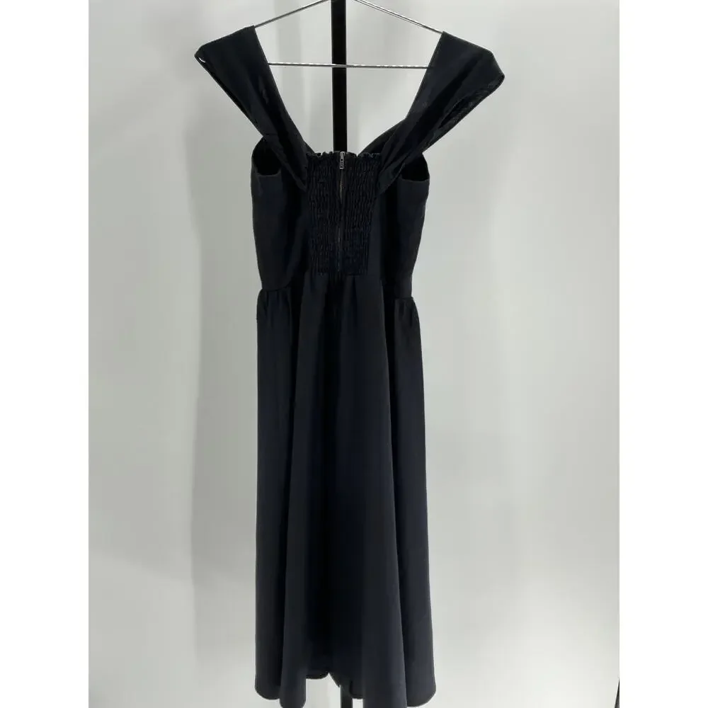 Reformation black sleeveless button-front midi dress with bow detail - Picture 2 of 3